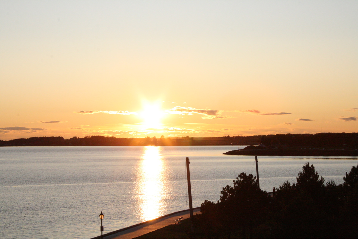 View from my living room - sunset over Charlottetown Harbour